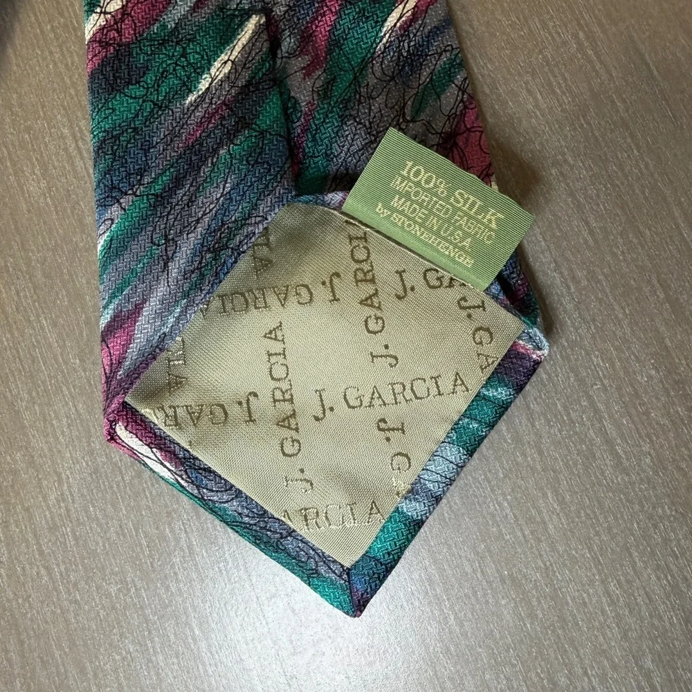 J. Garcia Banyan Tree Collector's Edition Abstract Silk Tie - Vintage Design - Picture 5 of 7